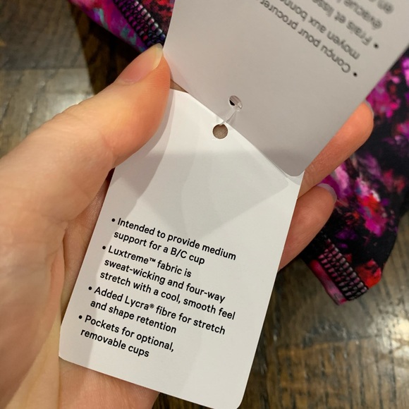 New Lululemon Energy Bra Long Line Fluoro Floral Multi Size 4 - Picture 8 of 10